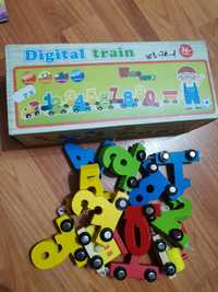 Tren de jucărie lemn copii