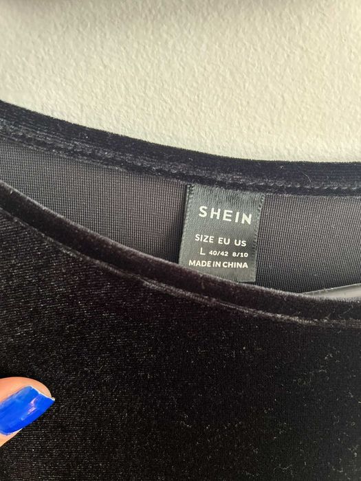 Top dama negru catifea decupat