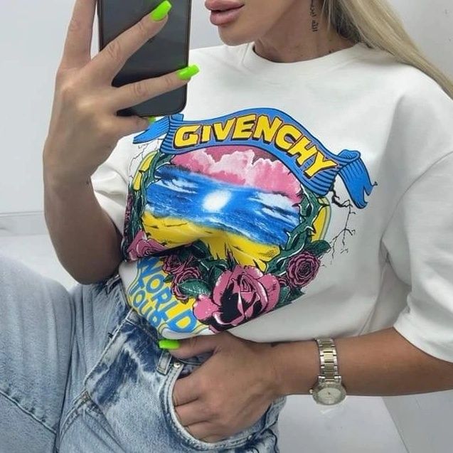 Дамски тениски памук права кройка t shirt woman over size