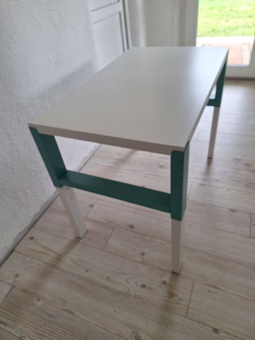 Birou Pahl alb/turcoaz