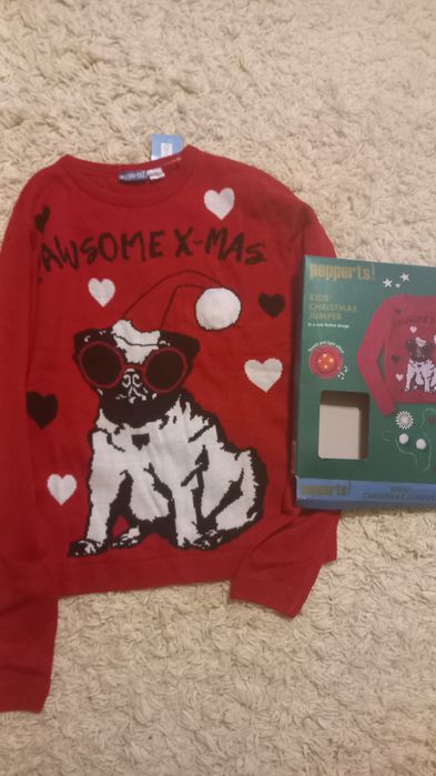 Pluover craciunistic 11-12 ani cu lumini si sunete