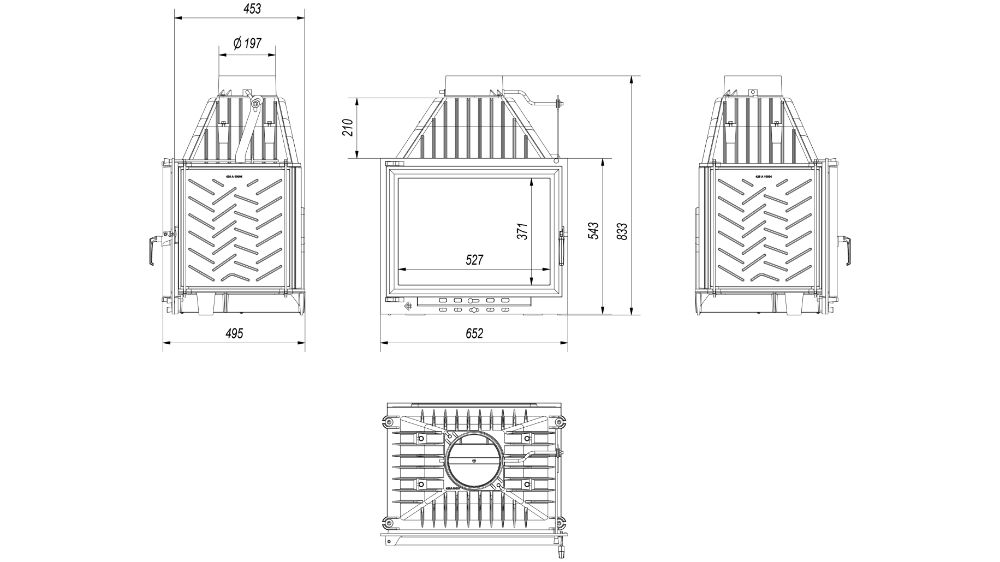 Focar de fonta 12 kw Seminee Profesionale pe lemne Garantie 5 ani