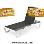 Sezlong plaja/gradina/terasa Gri/Alb Reduceri De Pana la 70%