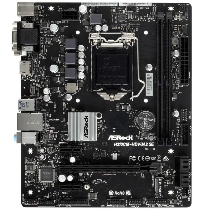Материнская плата ASRock H310CM-HDV/M.2 8 и 9 поколение intel LGA 1151