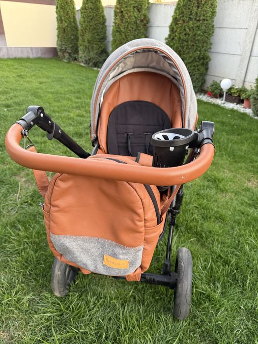 Carut Krausman 3 in 1 piele maro!