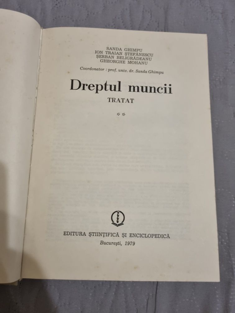 Dreptul muncii, Tratat, vol 2, Sanda Ghimpu.