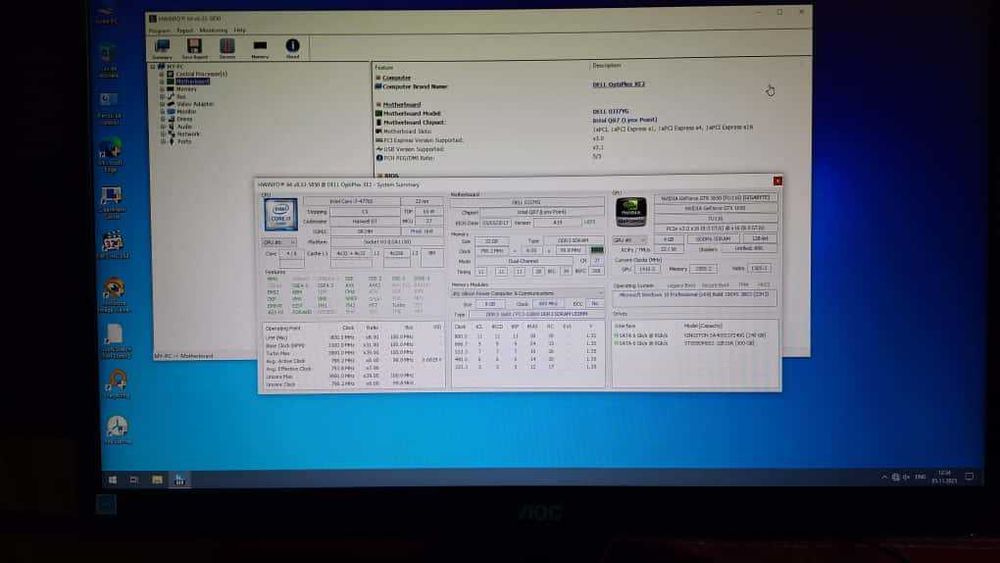 Desktop PC, i7-4770S, 32 GB DDR3-1600, Placa Video 4 GB GDDR6, Monitor