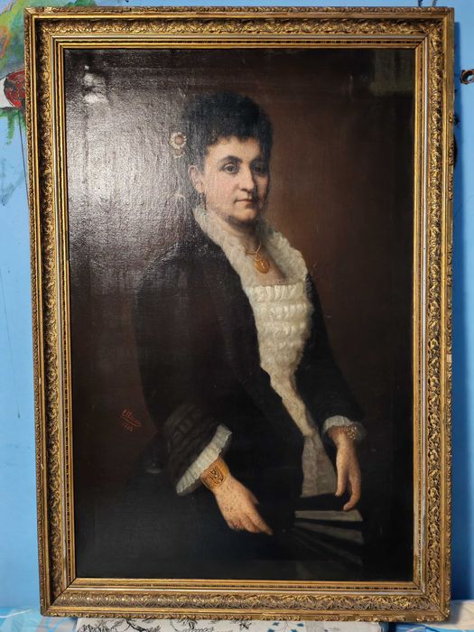 Tablou Nicolae Iliescu ( Elliescu ) 1882 ulei pe panza dimensiune mare