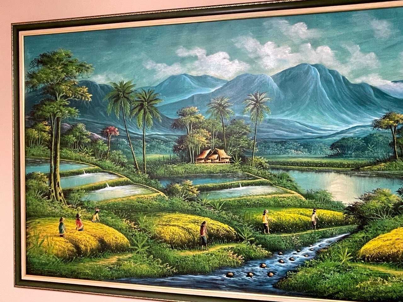 Голяма картина ръчно рисувана от о.Бали 205х108