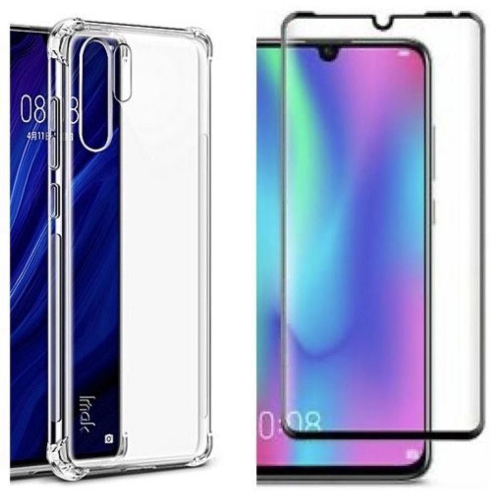 Husa SOFT Anti Soc si Folie Sticla Curbata Huawei P30 LITE PRO