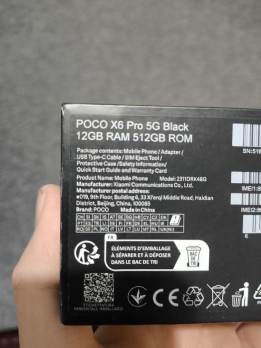 Poco X6 pro 12GB ram; 512Gb xotira