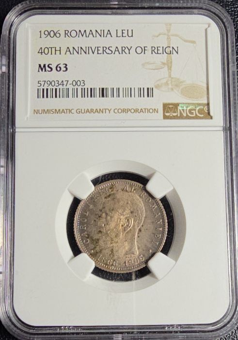 Moneda 1 leu 1906 MS63