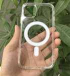 Husa transparenta MagSafe iPhone 12 mini, 12, 13, 14, 15, 16 Pro Max