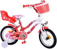 Bicicleta Volare Lovely pentru fete, culoare rosu/alb, 14 inch, frana