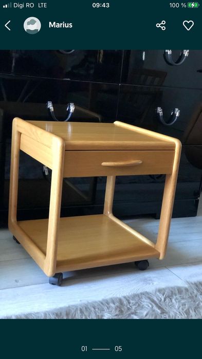 Mid century coffee table masuta noptiera scandinava