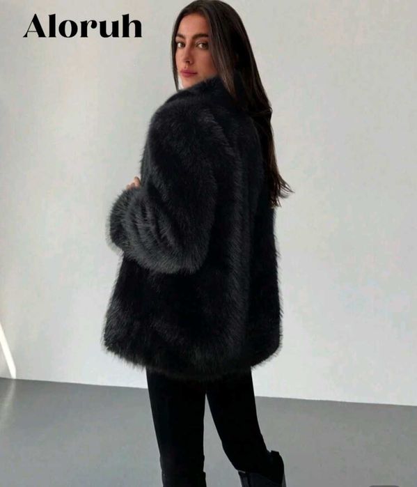 Дамско палто с косъм