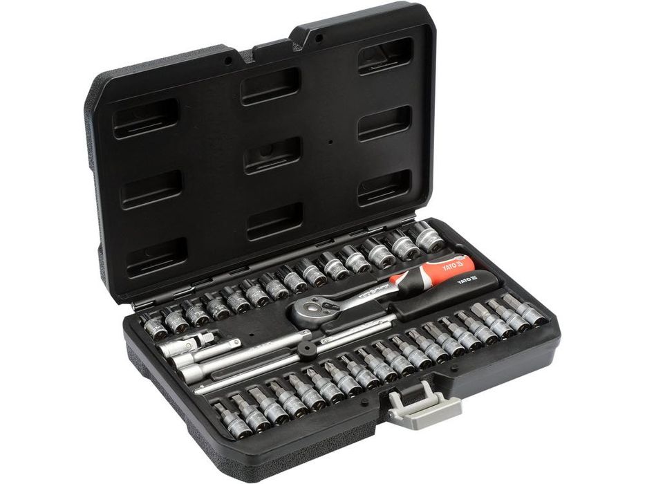 Trusa tubulare+antrenor, 38 BUC, 1/4'', CR-V