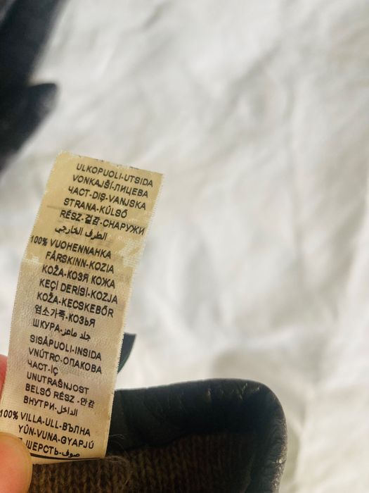 Benetton - дамски кожени ръкавици  с вълна XS размер