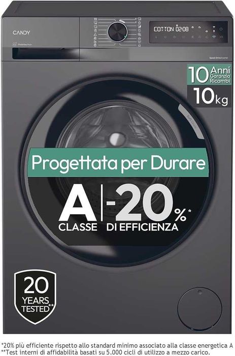 Нова инверторна смарт пералня с пара Candy ProWash 500 10 кг антрацид
