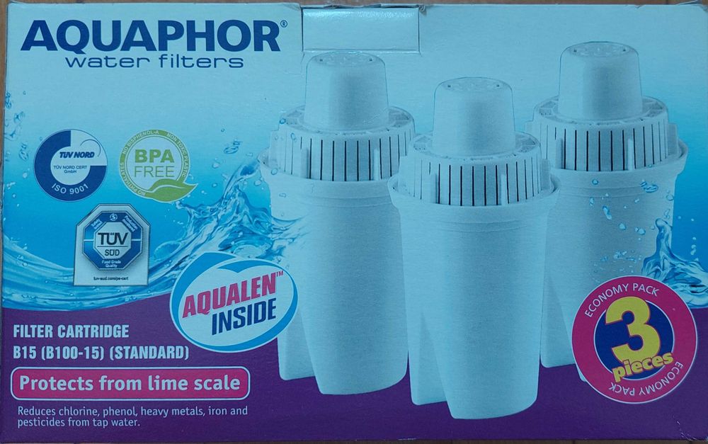 Филтри с аквивен въглен за кана за вода AQUAPHOR B15 (B100-15) - 3броя