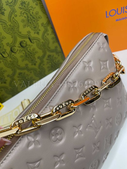 Geanta Louis Vuitton - Coussin Taupe interior albastru