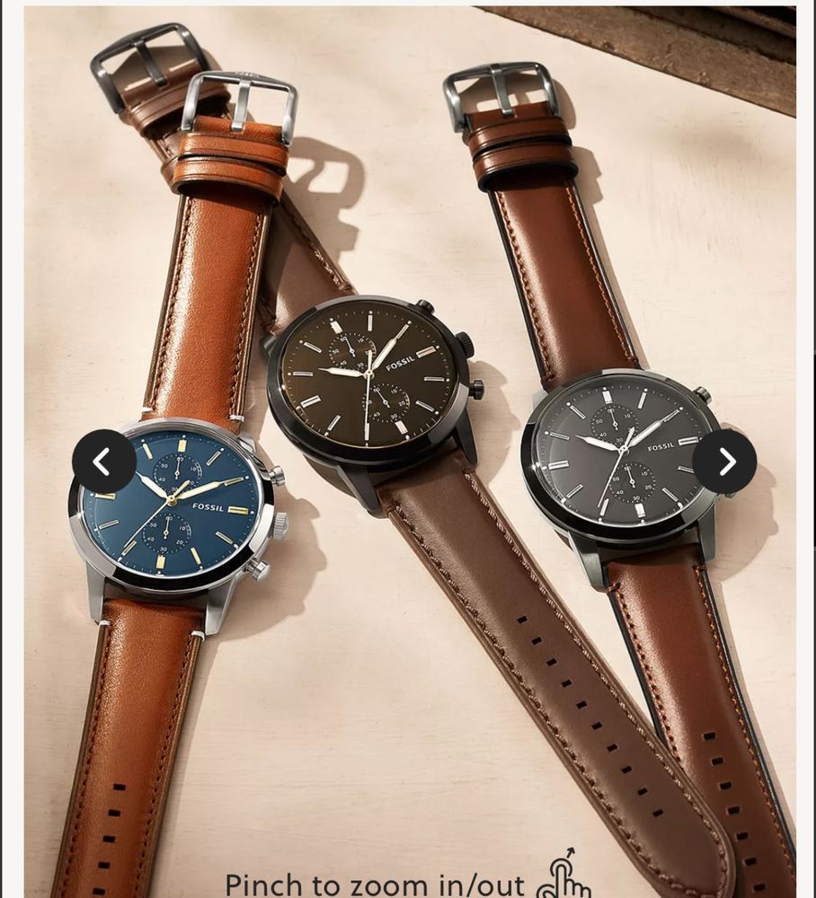 Часовник Fossil FS347 с кожена каишка Хронограф