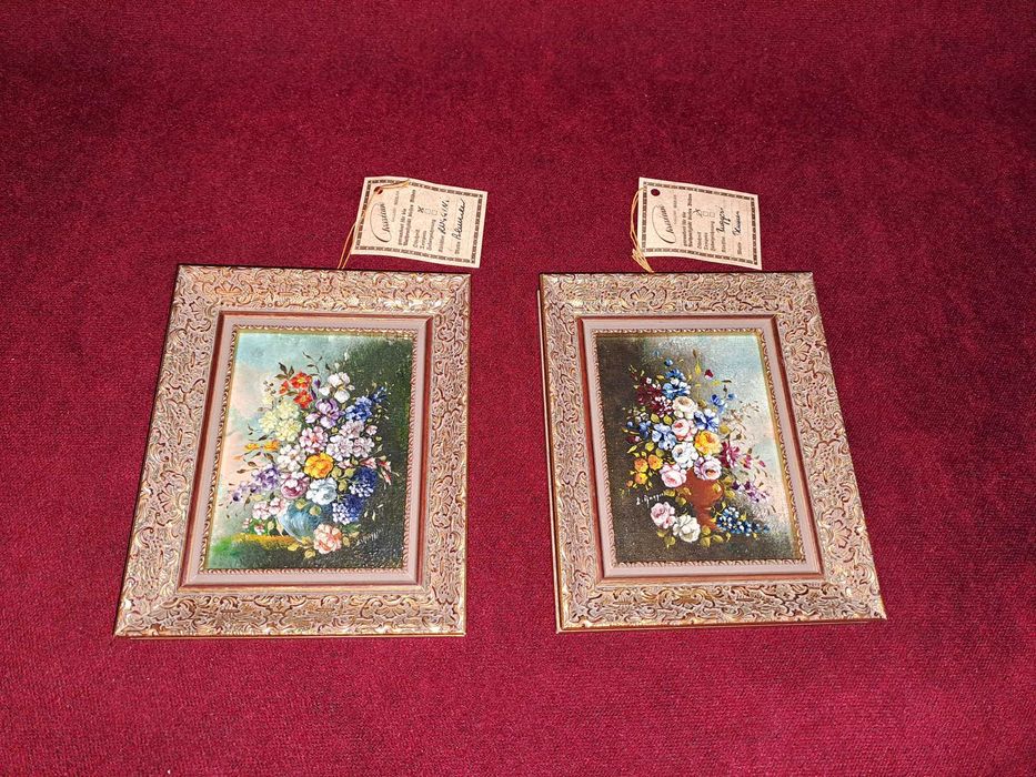 tablou pictura pe panza semnat certificat 14/17 cm