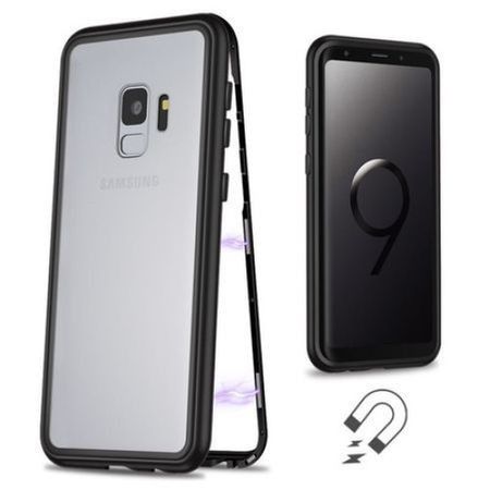 Husa Samsung Galaxy S9 PLUS , Magnetica Negru, cu spate de sticla