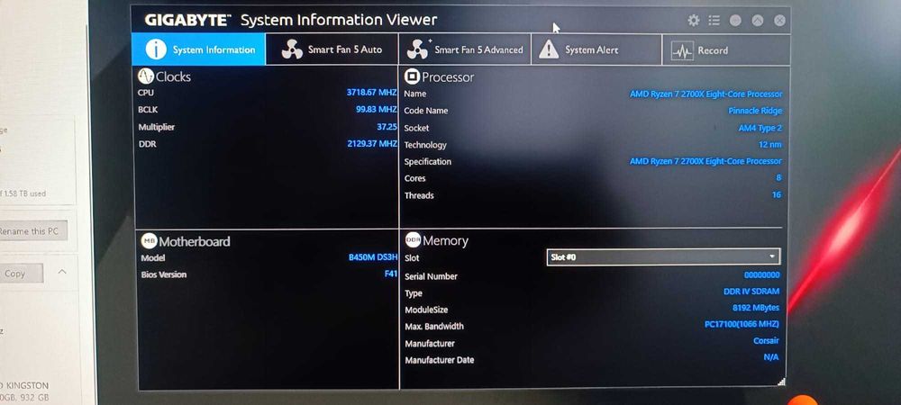 Desktop Gaming AMD Ryzen 7 2700x 8 nuclee Placa video 8 Gb