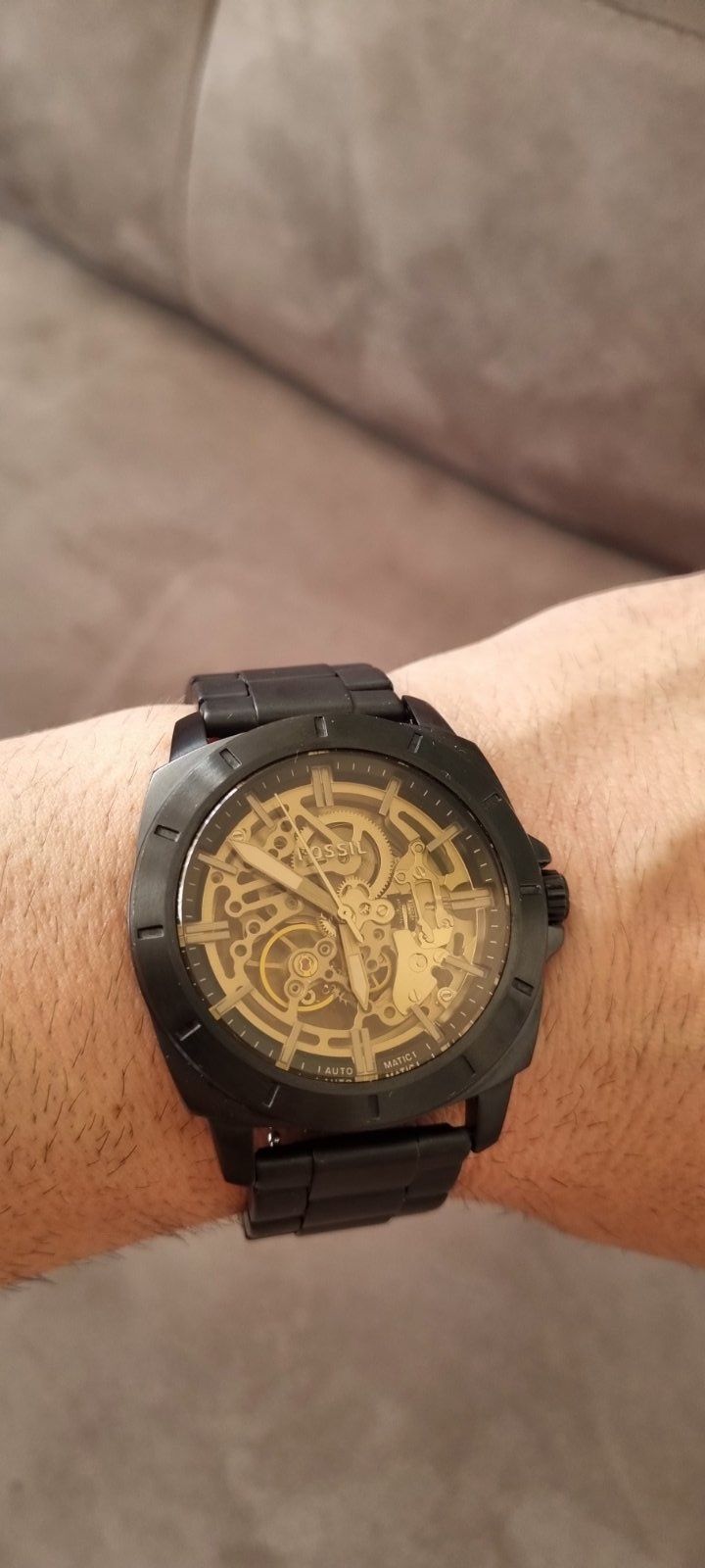 Автоматичен часовник Fossil с видим механизъм,