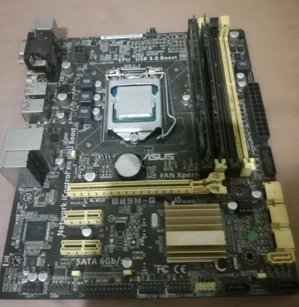 Продавам Дъно ASUS B85M-G с Процесор Intel Core i5-4570 и Охлаждане !