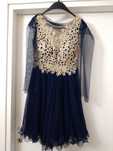 Rochie de ocazie,  cu broderie aurie si perle, marimea 38