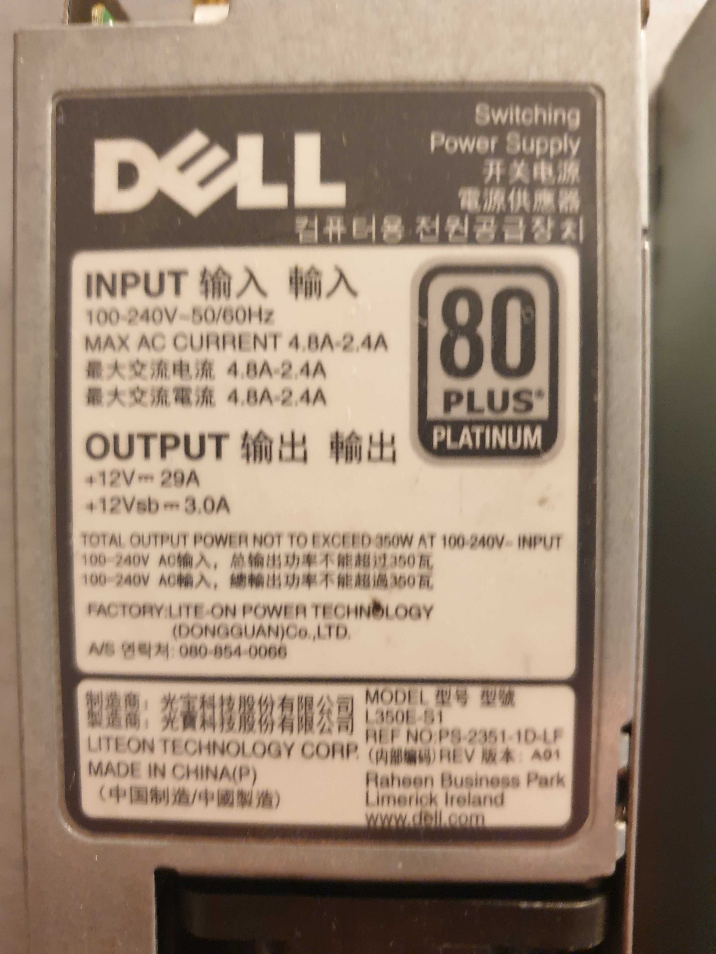 Sursa server Dell PowerEdge R320 R330 R420 350W P/N Y8Y65 9WR03 P7GV4