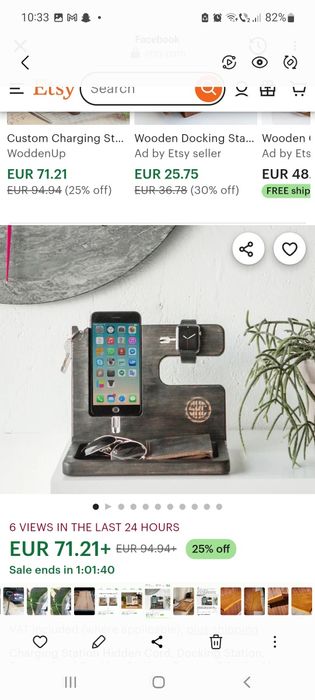 Suport de telefon și accesorii din lemn