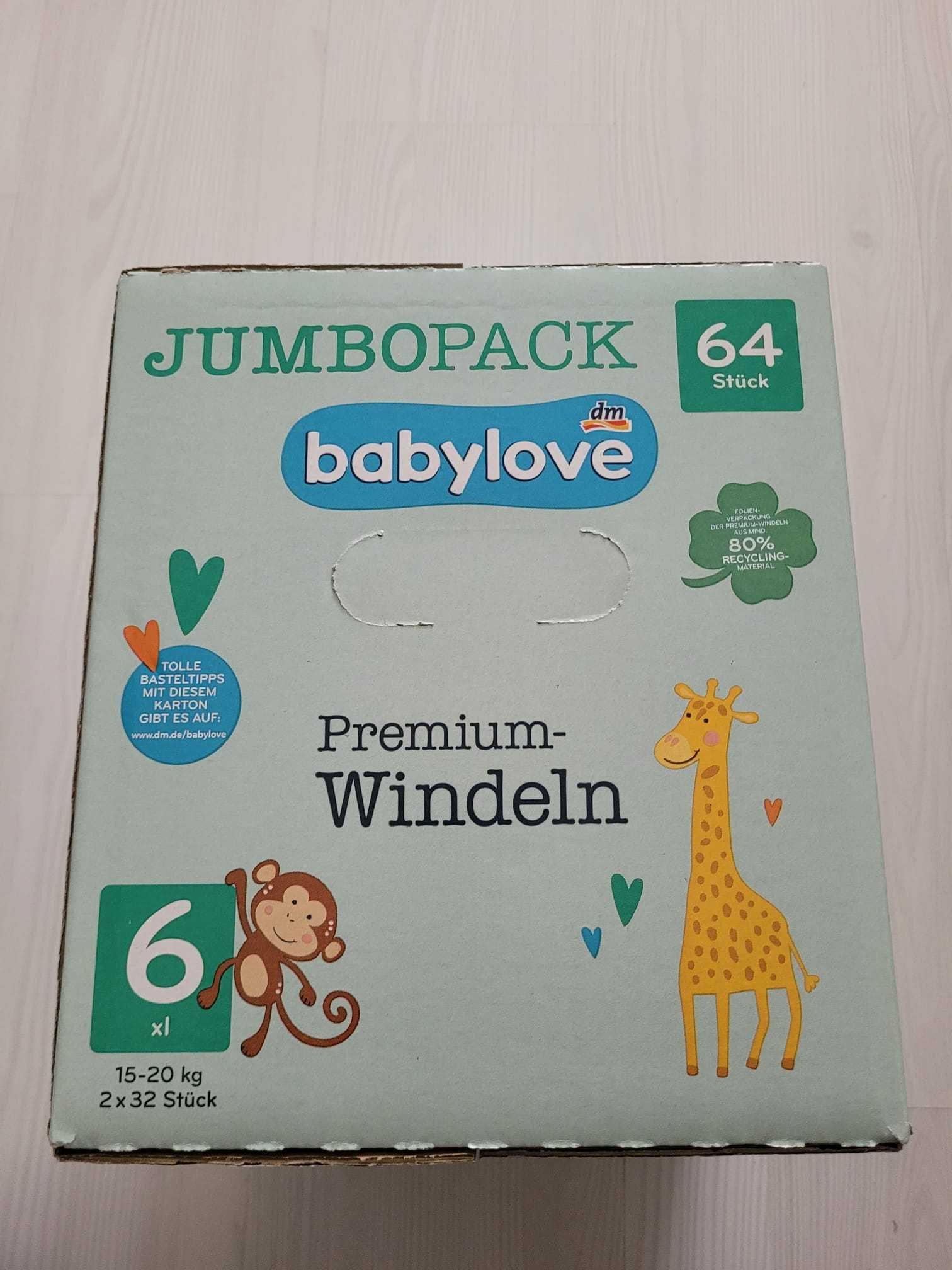 Vand Scutece BABYLOVE Premium, numar 6, BAX, 64 BUC Pret 100 Lei