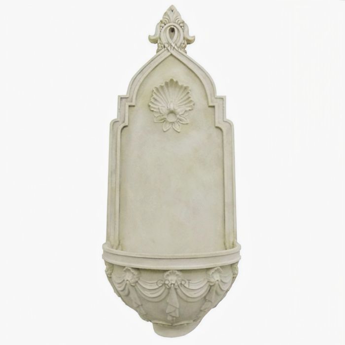 Fântână de grădină pentru perete – model decorativ cu frunze