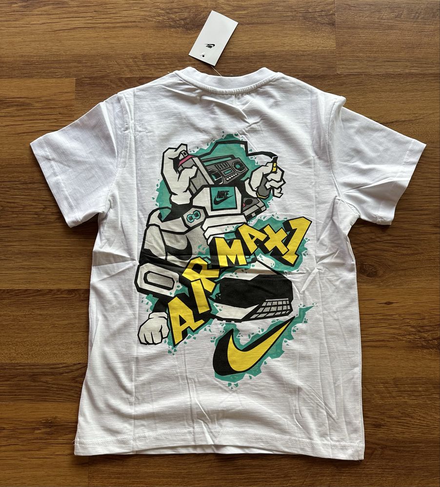 Мъжка,памучна,бяла тениска Nike Air Max с щампа на гърба,р-ри XXS,XS,S