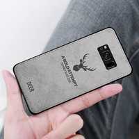 Husa textura Denim DEER, Samsung S8 Plus, Business, Gri noua