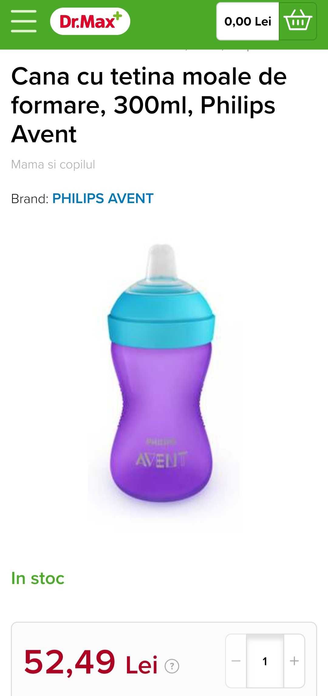 OFERTĂ biberon și 2 căni Philips Avent