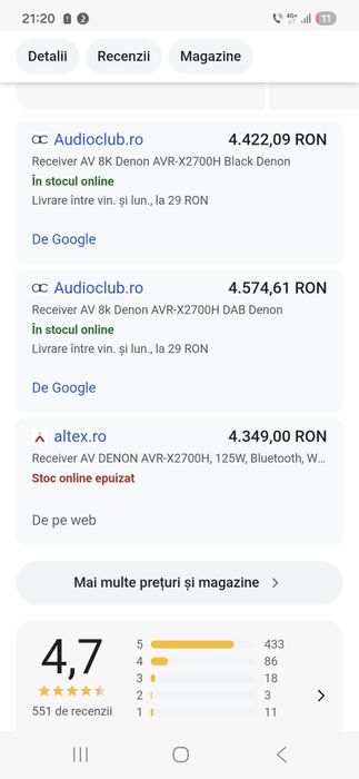 Denon AVR X2700H Receiver Dolby Atmos Blietooth eArc Wifi  8K