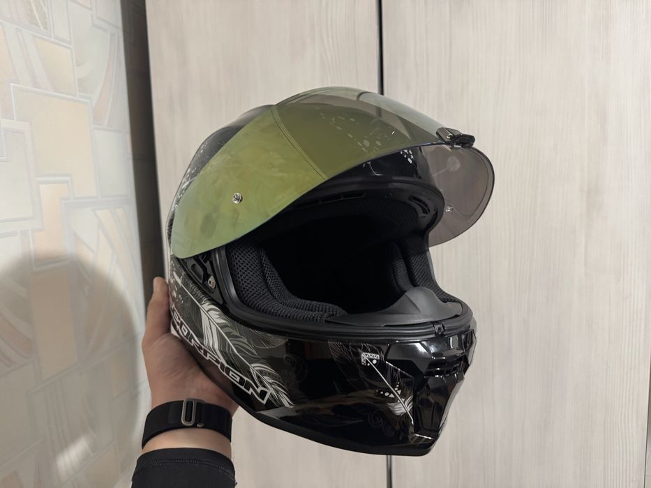 Casca moto Scorpion EXO391 Dream S + viziera Gold, pinlock si intercom