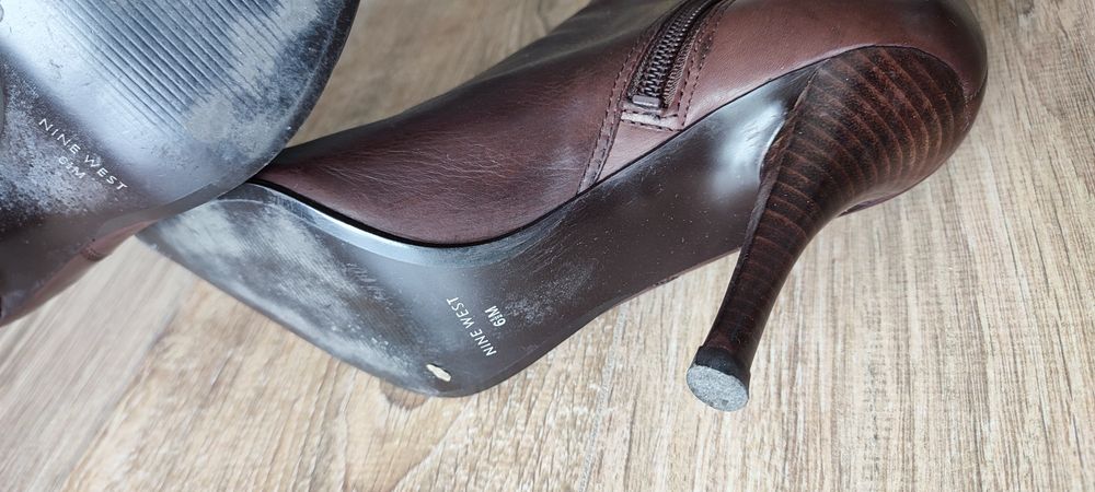 Cizme cu toc piele maro Nine West aduse din SUA