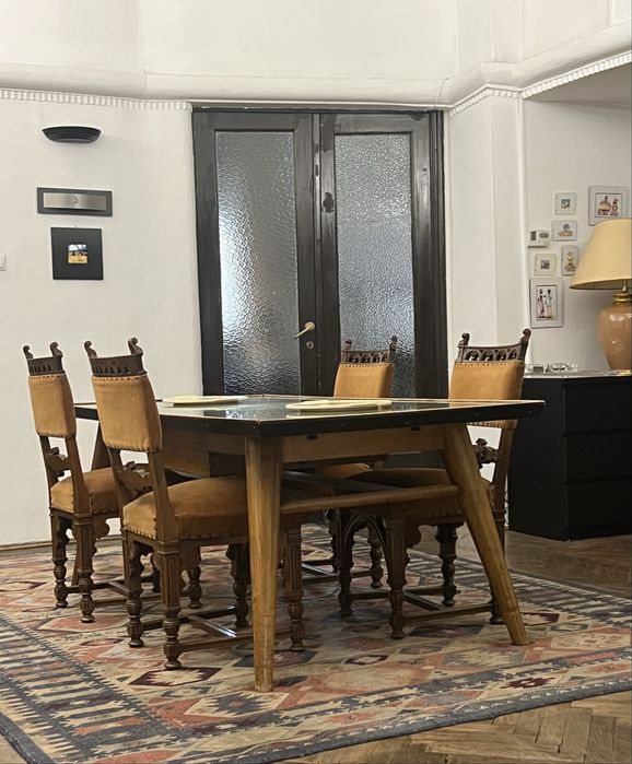 Vand masa dining, din anii 1930, unicat, lemn masiv