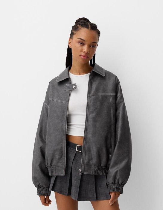 Кожено яке Bershka Бершка S