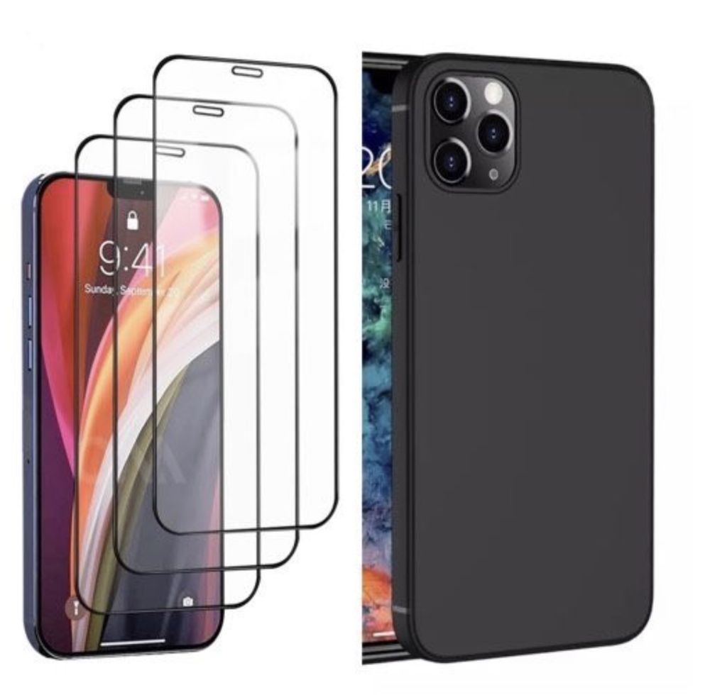 Iphone 13/14/15/16/PRO/MAX Husa Silicon Ultra Thin + Folie Sticla 11D