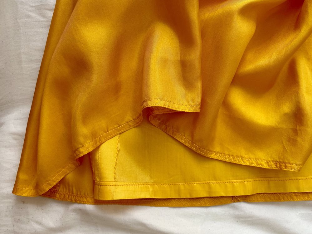 Fustă lungă midi/ maxi, amplă, din mătase, cu buzunare, S-M 36-38