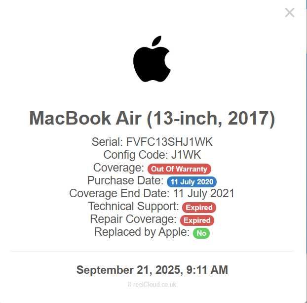 MacBook Air 13 2017 cumparat 2020 i5 1,8GHz, flash 128GB, 8 GB, CA NOU