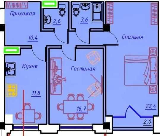3-комнатная квартира в жк ;Grand City от Grand Capital.Ислом Ота 70м2