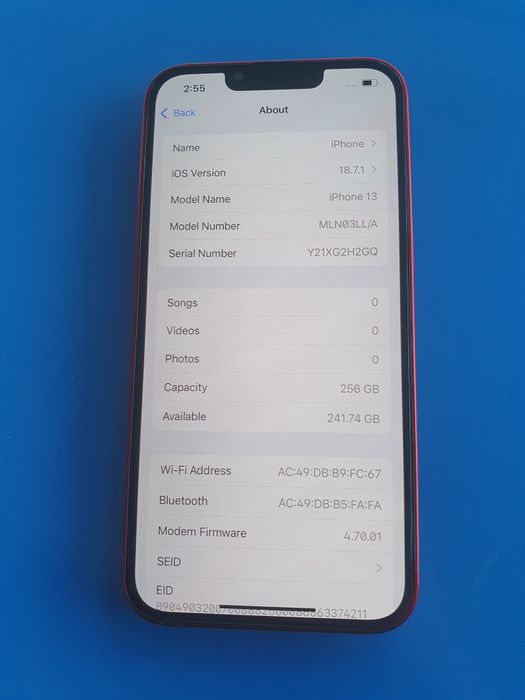 Iphone 13 red 83%yomks 256gb