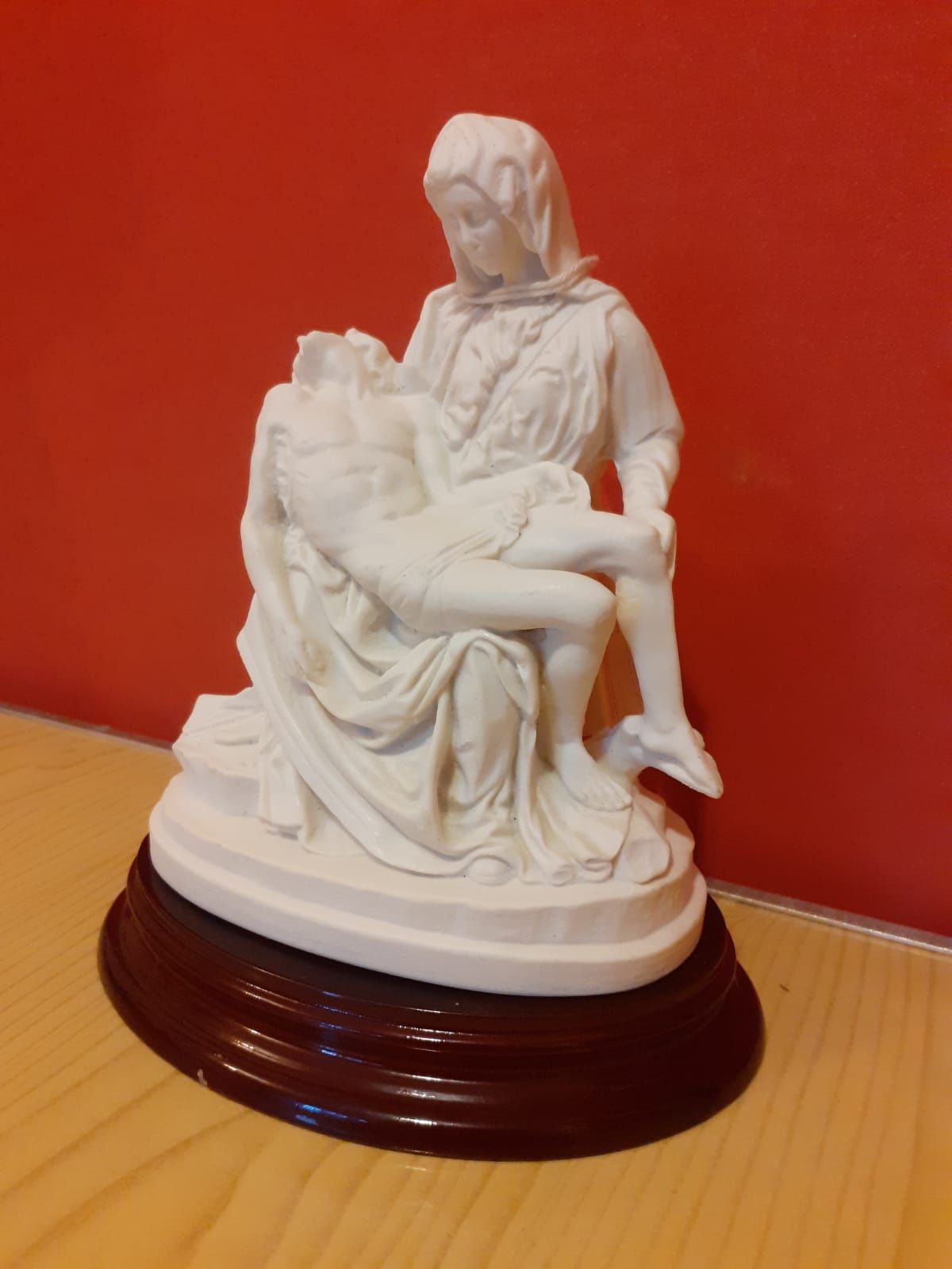 Statueta alabastru Isus, Fecioara Maria sculptor A. Santini